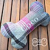 Personalised Bone Dog Toy - Country Tweed Collection - Chocolate Brown & Pink (Coco) 2